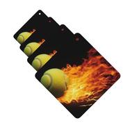 Burning Tennis Pictures Lot de 4 désodorisants de voiture amusants à suspendre pour voiture - Mignon et durable - Décoration à suspendre - Cadeau pour homme et femme - Carré