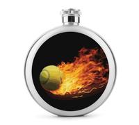 Burning Tennis Pictures Petite fiole à whisky portable de voyage en acier inoxydable anti-fuite pour fête de mariage, témoin d'honneur, cadeau de demoiselle d'honneur - 141,7 g