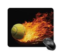 Burning Tennis Pictures Tapis de souris carré portable avec base en caoutchouc antidérapant 25 x 30 cm Tapis de souris de jeu ultra fin pour ordinateur portable Accessoires de bureau