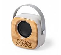 BurningWood - Haut-parleur Bluetooth portable en bambou personnalisé avec nom | Haut-parleur sans fil USB C en bois écologique | Son HD et batterie longue durée | Cadeau original pour tous les âges