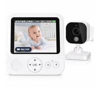 BURNNOVE Babyphone Caméra 2,8” IPS 720P Moniteur Bébé Longue Autonomie 96H VOX sans WiFi ni App Vision Nocturne Audio Bidirectionnel Détection Son/Mouvement pour Nuit et Sieste
