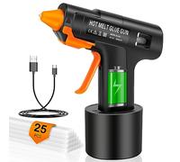 BURNNOVE Pistolet à Colle Chaude sans fil 5000mAh Mini Pistolets à Colle avec 25 7mm Bâtons de Colle USB-C Rechargeable 15s Chauffage Rapide pour Réparation Artisanat DIY Maison Bricolage Bureau