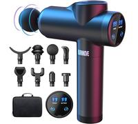 BURNNOVE Pistolet de Massage Musculaire Profond 2800mAh Masseurs Électriques Portables 99 Vitesses Massage Gun Faible Bruit Réglable avec Écran Tactile LED 8 Têtes Remplaçables 1 Sac de Rangement