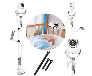 BURNNOVE Support Babyphone Flexible 850 mm Fixation Universelle sans Perçage Compatible Berceau Table Étagère Support Téléphone Portable avec 3 Sangles Sécurité Stable et Réglable