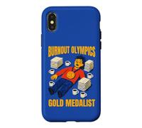 Burnout Medalist Humour pour Le Travail et Le Stress Coque pour iPhone X/XS