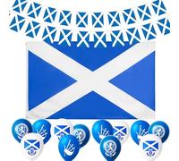 Burns Night Decorations Banderole de fanions écossais pour la fête de la Saint-André Croix de St Andrews patriotique Euro Football Coupe du monde de football Décorations de fête