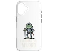 Burnt Out M'Lord Frog Knight Fantasy Meme Quote Men Women Coque pour iPhone 16
