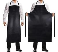 BURNTOP Lot de 2 tabliers réglables en caoutchouc imperméable de 101,6 cm pour homme - Tablier de travail extra long résistant aux produits chimiques - Pour la vaisselle, le laboratoire, la boucher,