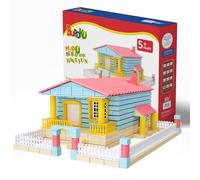 Buroku - Jeu de Construction de Maison en Briques | 419 Pièces en Plastique | Inclut des Peintures et Un Pinceau | Améliore Les Compétences Précoces et Le Développement de l'Intelligence