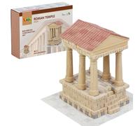 Buroku - Kit de construction romaine 390 pièces | Temple romain réaliste | Briques de pierre | Encourage l'apprentissage STEM et la motricité | Pour enfants et adultes | Colle incluse