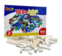 Buroku - Pack de 165 Pièces de Construction Blanches | Briques de Jouet Compatibles avec Toutes les Marques | Encourage la Créativité et l'Imagination | Diverses Tailles | Sûr et Non Toxique | Briques