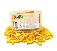 Buroku Yellow Set - Paquet de 165 Briques de Construction Jaunes. Différentes Tailles. Toy Bricks Compatible avec Toutes Les Marques. Gros Morceaux Jaunes.