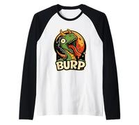 Burp Dragon Monstre Cartoon Lune Badge rétro Manche Raglan