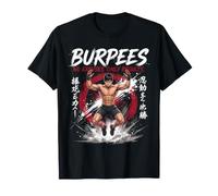 Burpees Anime Gym Motivation Workout Fitness Design T-Shirt