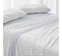 Burrito Blanco Draps en Flanelle de Coton, pour lit de 150 à 160 cm. (+ Dimensions Disponibles) | Design 578 | Couleur Bleue (150-160 x 190/200 cm)