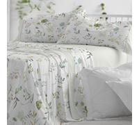 Burrito Blanco | Parure de lit 50% Coton, 50% Polyester, lit de 90 cm | 3 pièces : drap-housse, drap plat et taie d'oreiller, 144 fils, toucher doux, longue durée de vie