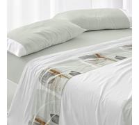 Burrito Blanco Parure de lit pour lit de 135 cm (+ Dimensions Disponibles) Motif 138, Couleur Sauge (135 x 190/200 cm)