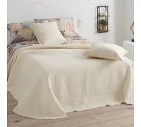 BURRITO BLANCO Piqué Jacquard Couvre-lit Unfilled Style 100 pour Lit Double 135x190 cm À 135x200 cm, Beige