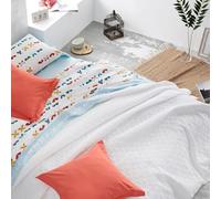 BURRITO BLANCO Piqué Jacquard Couvre-lit Unfilled Style 100 pour lit Double 180x190 cm à 180x200 cm, Blanc