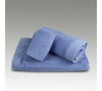 Burrito Blanco Set de Serviettes 3 pièces | Bidet 30 x 50 cm | Mains 50 x 100 cm | Douche 70 x 140 cm | 100% éponge Coton | avec liseré Jacquard | Couleur Bleue