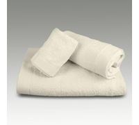 Burrito Blanco Set de Serviettes 3 pièces | Bidet 30 x 50 cm | Mains 50 x 100 cm | Douche 70 x 140 cm | 100% éponge Coton | avec liseré Jacquard | Couleur Beige