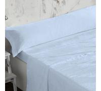 Burrito Blanco Underzy Coralina Parure de lit 3 pièces avec Drap Plat, taie d'oreiller et Drap-Housse pour lit de 150/160 cm Bleu (150 x 190/200 cm)