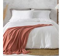 Burrito Blanco Underzy Parure de lit 3 pièces en Coton satiné 300 Fils avec Housse de Couette, Drap-Housse et taie d'oreiller pour lit de 150 cm (150 x 190/200 cm) Blanc 405 cm