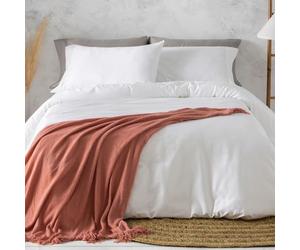 Burrito Blanco Underzy Parure de lit 3 pièces en Coton satiné 300 Fils avec Housse de Couette, Drap-Housse et taie d'oreiller pour lit de 135 cm (135 x 190/200 cm) Blanc 405 cm