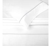 Burrito Blanco Underzy Parure de lit 3 pièces en mélange de Coton pour lit Simple de 150 cm (Drap Plat, taie d'oreiller et Drap Housse) Blanc/Gris 241 cm (150 x 190/200 cm)