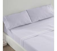 Burrito Blanco Underzy Parure de lit 3 pièces en mélange de Coton pour lit Simple de 90 cm (Drap Plat, taie d'oreiller et Drap Housse) Gris 241 (90 x 190/200 cm)