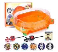 Burst Arène Set, 6 toupies et 2 lanceurs, Stadium de Combat pour Les Enfants à partir de 6 Ans, Cadeau de Jeu pour Les garçons L'orange