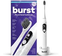 Burst Brosse à dents sonique Pro 2.0 pour adultes (blanc) | Brosse à dents électrique avec capteur de pression intelligent | Poils doux | 5 modes/système de score raffiné | Charge USB-C | Support