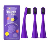 BURST BURSTkids Lot de 3 têtes de brosse à dents électrique de rechange, petites, souples et charbon, compatibles avec les brosses à dents soniques, sourire plus sain, violet