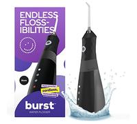 Burst Hydropulseur électrique pour le nettoyage des dents (3 modes/noir) | Sans fil | Enlèvement de la plaque entre les appareils dentaires et le travail dentaire | Fil dentaire portable | Réservoir