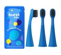 BURST Lot de 3 têtes de brosse à dents électrique Burst pour enfants pour un ajustement parfait - Poils ultra doux pour un nettoyage en profondeur - 9 mois d'approvisionnement en têtes de brosse, bleu