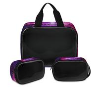 Bursting Trousse de maquillage galaxie pour homme et femme - Trousse de toilette translucide - 3 pièces - Trousse de toilette de voyage, couleur, XL, Trousse de maquillage
