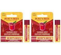 Burt’s Bees - Baume à lèvres hydratant Burt's Bees, parfum Canneberge Cranberry Spritz, à la cire d'abeille et à la vitamine E, parfum de Noël en édition limitée, 4,25 g (Lot de 2)