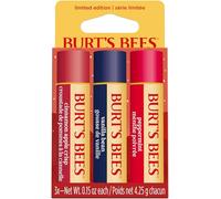 Burt’s Bees - Coffret cadeau de baumes à lèvres, pommes à la cannelle Cinnamon Apple Crisp, Gousse de vanille Vanilla Bean, Menthe poivrée Peppermint, 100% d'origine naturelle, 3 x 4.25 g