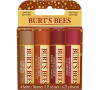 Burt’s Bees Coffret cadeau | Set de baumes à lèvres hydratants à la cire d’abeille et vitamine E | 100% d’origine naturelle | Thé Chai, Citrouille Épicée, Vanille, Érable, Grenade | 4x4,25 g