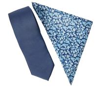Burton - Cravate et pochette pour homme BW1739 (taille unique) (Bleu marine)
