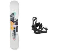 Burton - Packs (snowboard + fix) - Snowboard all mountain - Pack Hideaway 2026 pour Femme en Bois - Blanc Blanc 144 cm,148 cm,152 cm,155 cm