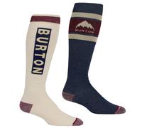 Burton Week-End Midweight 2 Paquet Herren-Skisocken Chaussettes Pop Bleu/Beige
