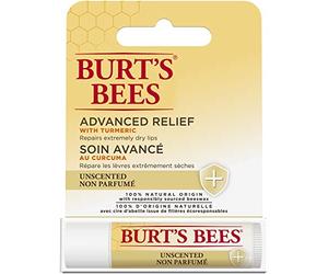 Burt's Bees 100 pourcent Natural Origin Advanced Relief Lip Balm With Beeswax and Antioxidant-Rich Turmeric Promotes Healing Of Extremely Dry Lips, Unscented - 1 Tube in Blister Box