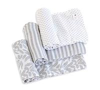 Burt's Bees Baby - Lot de 3 couvertures en mousseline de coton pour bébé, polyvalentes légères et respirantes, 100 % coton biologique (abeille)