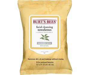 Burt's Bees Lingettes Nettoyantes pour Visage 98,5 % Naturelles avec Extrait de Thé Blanc 30