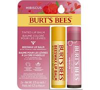 Burt's Bees Lip Balm Multipack, baume à lèvres à la cire d'abeille et baume à lèvres teinté à l'hibiscus, pack duo économique, 2x4,25 g