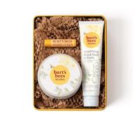Burts Bees Mama Bee Coffret cadeau avec tin, 3 produits de soin de la peau pour la peau - Crème pour les jambes et les pieds, beurre de ventre et baume à lèvres original à la cire d'abeille