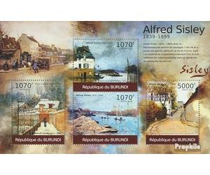 Burundi 2323-2326 Feuille Miniature (complète. édition) Neuf avec Gomme Originale ** MNH 2012 Peintures de Alfred Sisley (Timbres pour Les collectionneurs) Peinture