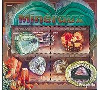 Burundi 2630-2633 Feuille Miniature (complète.Edition.) Neuf avec Gomme Originale ** MNH 2012 minéraux (Timbres pour Les collectionneurs) Minéraux/Fossiles/Bijoux/Montres