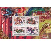 Burundi Bloc-Feuillet 184 (complète. édition) neuf avec Gomme Originale ** MNH 2011 Année de Dragon 2012 (Timbres pour Les collectionneurs) Astrologie/Signe du Zodiaque